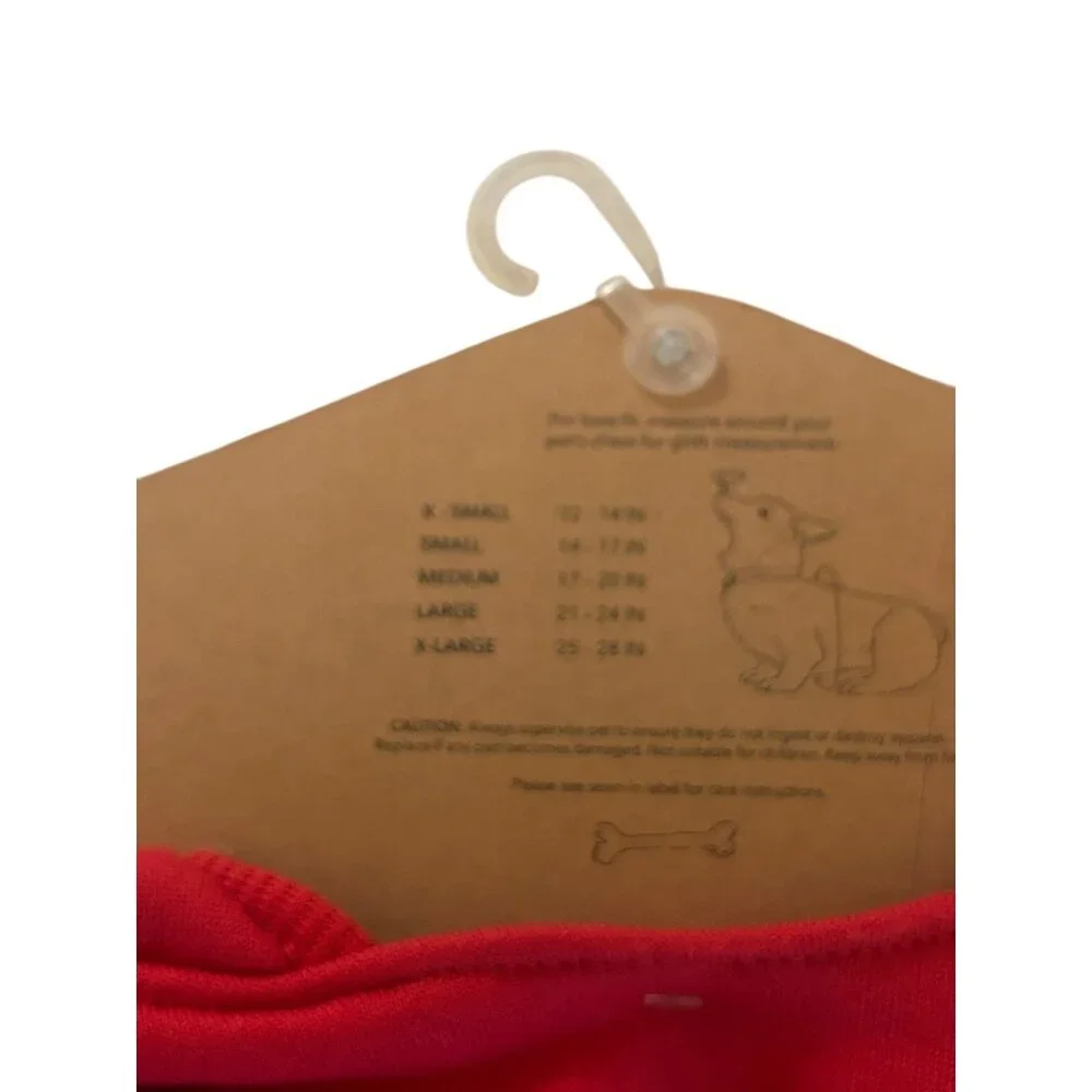 Rae Dunn Pet Dog Hoodie Sweatshirt Clothing Red “Santa’s Paw's SZ. MED New